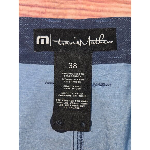 Travis Mathew Mens Blue Shorts Size 38 Polyester Spandex Blend - Picture 3 of 7